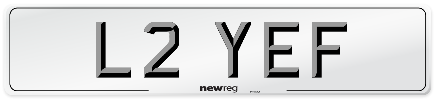 L2 YEF Number Plate from New Reg